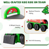 Ride On Train with 16 Pieces Tracks & Storage Box under Seat-Green