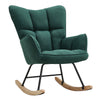 Upholstered Linen Fabric Rocking Chair Single Sofa Armchair Relaxing Padded Seat