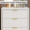 Modern Nightstand, 25.8" Tall Bedside Table with 3 Drawers for Bedroom, White
