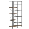 2 x 9 Tier Storage Bookshelf Mid Oak Style With Industrial Details 1700mmH