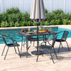 Patio Seating Glass Table Outdoor Furniture Garden Dining Table Stacking Chairs