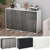 High Gloss Push-Open Side Cabinet W/ 2 Drawer, 2 Door Cabinet for Home Office