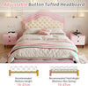 Double Upholstered Bed Frame with Adjustable Chic Button-Tufted Headboard 4ft6
