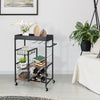 4-tier Kitchen Island Serving Cart w/Removable Wood Top Rolling Utility Cart