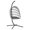 Rattan Effect Garden Hanging Egg Swing Chair Patio Hammock with Cushion Relaxing