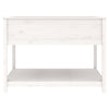 GuyAna Planter with Shelf White 111.5x111.5x81 Solid Wood Pine,Planter G9Y2