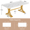 Tribesigns 160cm Rectangular Dining Table for 4 to 6, Modern White Kitchen Table