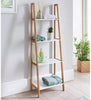 4 Tier Ladder Bookcase Bamboo Storage Shelving Unit Plant Rack Display Stand