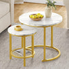 Nesting Coffee Tables Set of 2, Round Stacking End Side Tables for Living Room