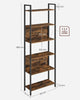 Bookcase Shelving Unit Bookshelf Rustic Brown and Black LLS113B01