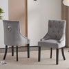 1/2/4/6 Dining Chairs Armchair High Back Linen/Velvet Upholstered Wood Legs Home