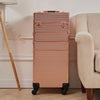 Makeup Trolley Case 4 in 1 Vanity Cosmetology Case Cosmetic Train Case on Wheels