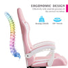 Racing Gaming Office Chair Swivel PU Leather Computer PC Desk Chair Pink White