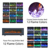 Electric Heater 50 In LED Fireplace Wall Mounted Inset TV Standing Media Fire