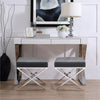 Velveteen Pouffe Chairs X-Shape Legs Footrest Ottoman Vanity Dressing Seat Stool
