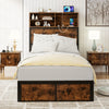 Single Size Heavy Duty Metal Platform Bed with Storage Headboard