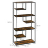 Industrial Ladder Shelf, 6 Tier Bookshelf, Display Rack for Living Room Brown