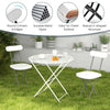 2X Folding Heavy Duty Molded Chairs Solid Frame Stackable Chair w/Backrest White