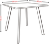 Dining Table Square 4 Seater Grey 80x80cm Compact Modern Kitchen Concrete Top