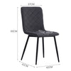 Set of 4 Grey Velvet Dining Chairs Modern Kitchen Chair Padded Seat Metal Legs
