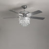 52'' Crystal Ceiling Fan Light 5 Blades 3 Speed Chandelier Lamp w/Remote Control