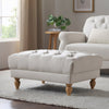 Dusk Hebden Natural Stripe Linen Button Top Ottoman Pouffe RRP £399