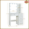 White Dressing Table with LED Lights Mirror Storage Drawers Vanity Makeup Desk
