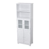 Modern White High Gloss Tall Bathroom Cabinet Storage Furniture Cupboard