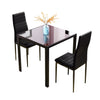 75cm Square Glass Top Table and 2/4 High Back Chairs Set Dining Kitchen Room Set