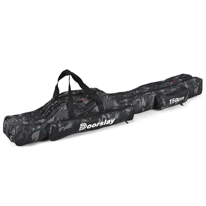 3 Layers Fishing Bag Portable Folding Fishing Rod Storage Bag for D9C4