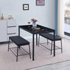 Rectangular Black Marble MDF Top Dining Table Metal Frame Dining Room Kitchen