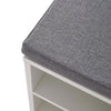 Wood Shoe Bench Hallway Shelves Rack with Cushion Storage Bench with Padded Seat