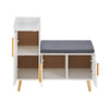 Wooden Shoe Storage Cabinet Bench With Seat Cushion Shoe Organizer Footwear Rack