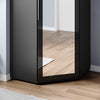 Modern Corner High Gloss Mirrored Black Wardrobe Door with Hanging Rail Shelves