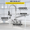 VEVOR Commercial Kitchen Pre-Rinse Faucet Spray Tap Arm Twin Pedestal 21" Height