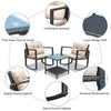 3 Pcs Outdoor Rocking Bistro Set PE Rattan Rocking Chair Set w/Cushion