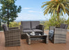 4 Piece Mix Grey Rattan Garden Sofa Set Outdoor Furniture Table Chairs & Cushion