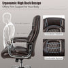Swivel Task Chair 227kg Leather Office Chair w/Extra Wide Seat-Coffee