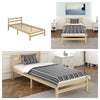 Natural Single Bed Frame, Solid Pine Wood 3ft Bed for Kid Bedroom Furniture