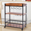 Kitchen Storage Trolley Cart Rolling Island Shelves Cabinet Breakfast Bar Table