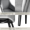 Set of 2 Velvet Dining Chairs Upholstered Seat Home & Restaurant + Pillow Grey