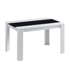 120×80cm White+Black Dining Table for 2-6 Wooden Kitchen Table Writing Table