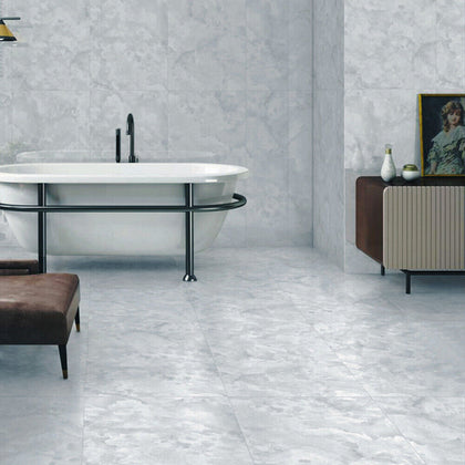 24PCS Floor Planks Tiles 5m² Self Adhesive Grey Vinyl Flooring Kitchen Bathroom