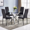 Round Square Rectangular Dining Table 2/4 Wooden Chairs Kitchen Room Restaurant