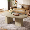 45.27-Inch Oval Coffee Table, Large Engineered Wood Center Cocktail Table