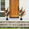 2 Pack Artificial Camellia Tree Faux Flower Plant Artificial Tree Home Decor