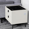 LED Bedside Table with 2 Drawers Wireless Charging Side Cabinet Nightstand