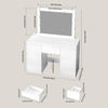 White Dressing Table Wood Makeup Desk with Hollywood LED Mirror 7 Drawer Bedroom