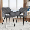 Grey Velvet Dining Chairs of 2 Dining Room Kitchen Chairs Set Modern