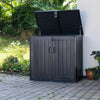Garden Gear 775L Storage Plastic Shed Black Outdoor Lockable Door Gas Piston Lid